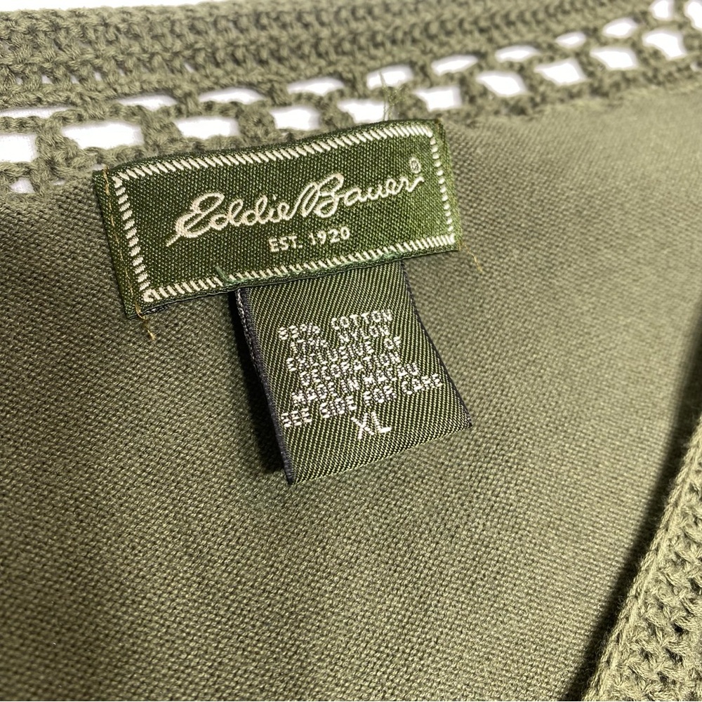 Eddie Bauer Women's Crochet-Trim Tank Top Olive Green Size XL - Picture 6 of 6